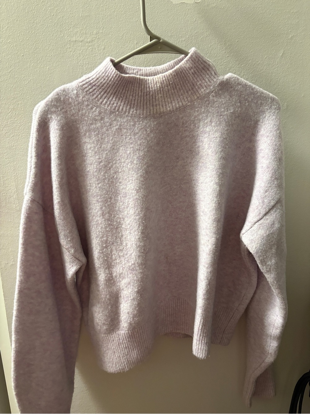 Women's Mock Neck Sweater in Light Lavender